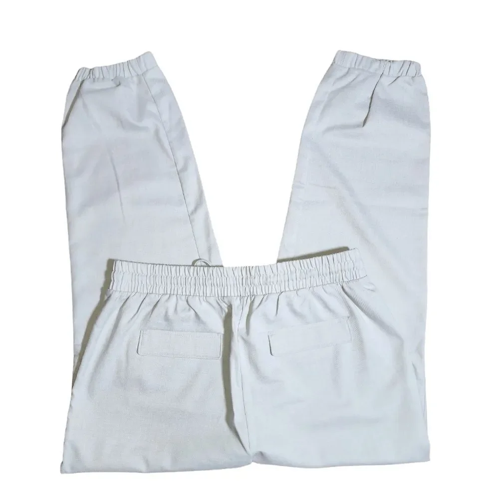 Nine West NWT Beige Mid Rise Tie‎ Waist Jogger Size M